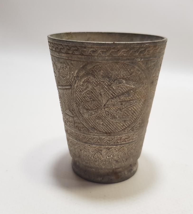 KABARTMA İŞÇİLİKLİ YERLİ YAPIM ANTİKA ZEMZEM BARDAĞI