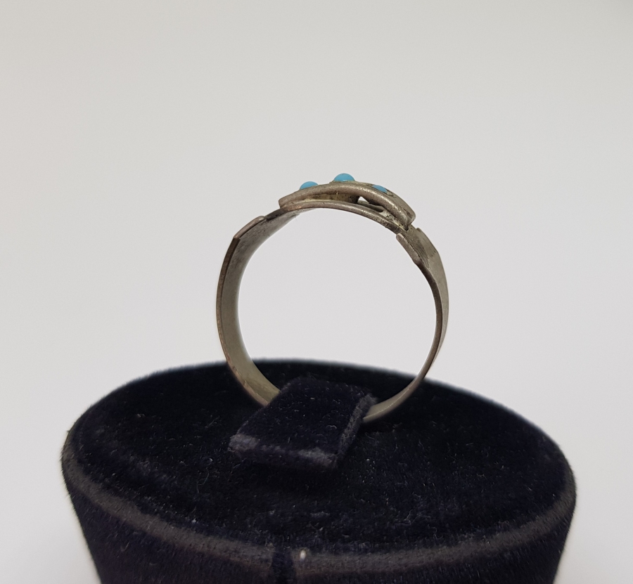 ÜZERİ KALEM İŞÇİLİKLİ TURKUAZ TAŞLI ESKİŞEHİR İŞİ YÜZÜK