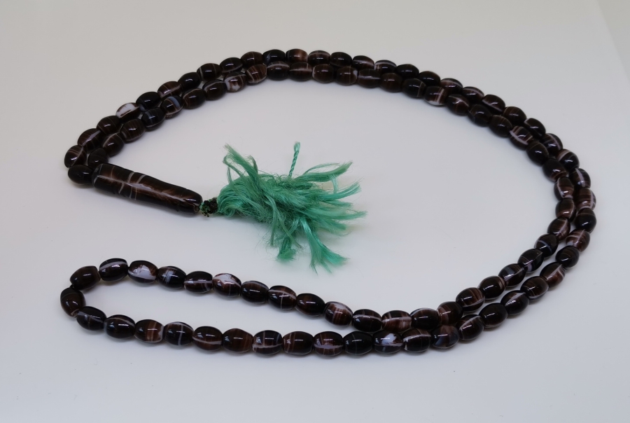 OSMANLI DÖNEMİ ORİJİNAL PÜSKÜLÜYLE NADİR BEYKOZ NAMAZ TESPİHİ