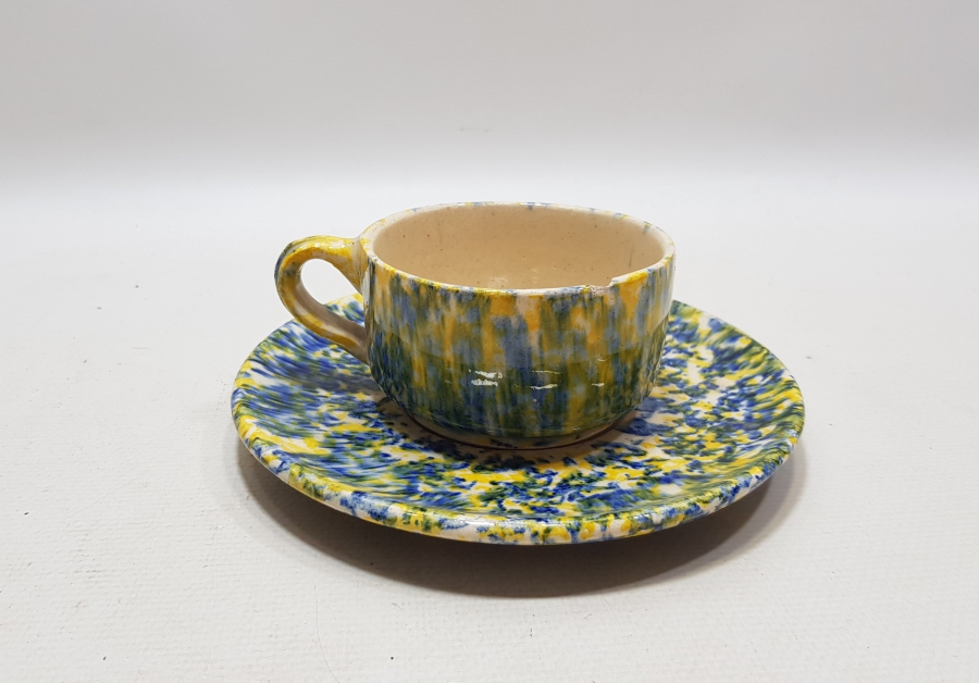 RENK CÜMBÜŞÜ ÖZEL YAPIM KÜTAHYA İŞİ EL BOYAMA ANTİKA FİNCAN