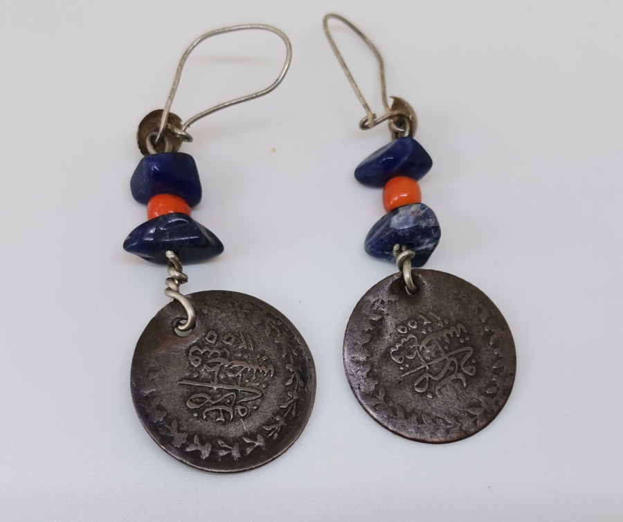 ABDÜLMECİT HAN DÖNEMİ GÜMÜŞ PARALARDAN YAPILMIŞ ÖZEL YAPIM KÜPE