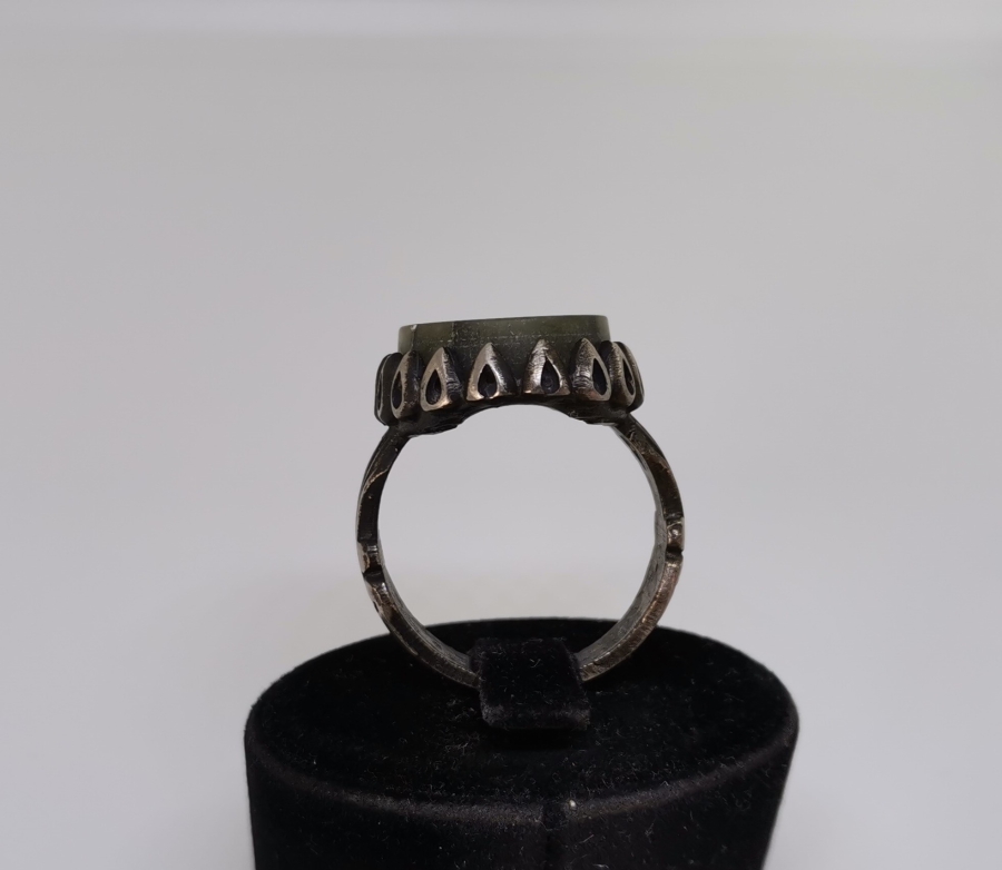 DOĞAL TAŞ ÜZERİ AYETLİ ÖZEL YAPIM GÜMÜŞ YÜZÜK