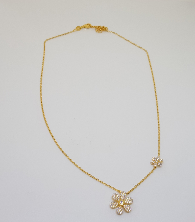 GÜMÜŞ ÜZERİ ALTIN KAPLAMA ÖZEL YAPIM KOLYE