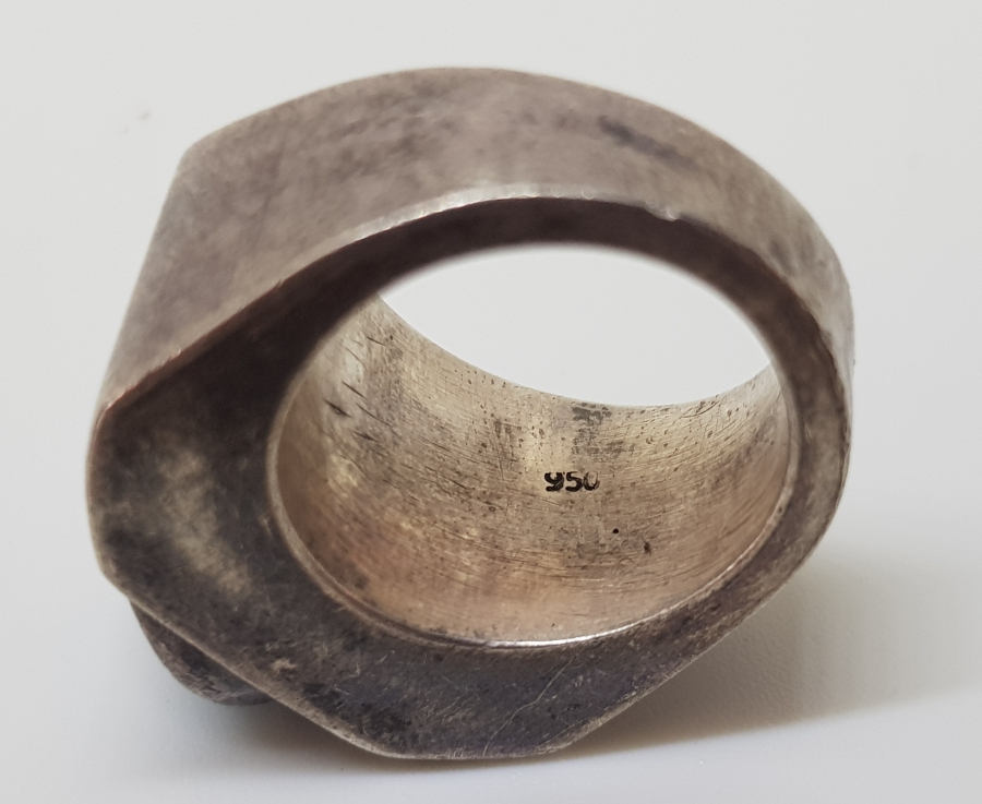 TURKUAZ TAŞLI ÖZEL YAPIM ANTİKA GÜMÜŞ YÜZÜK