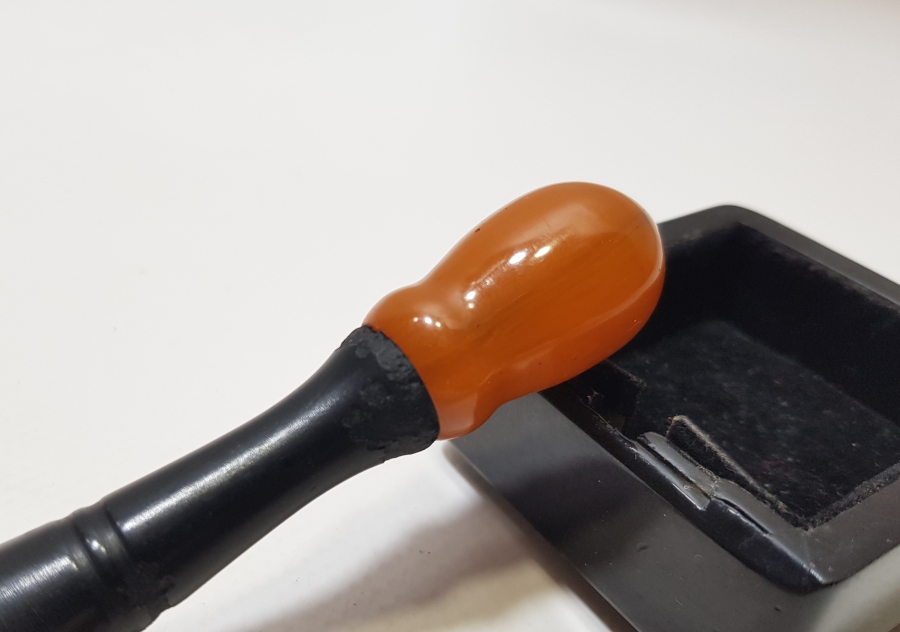 OSMANLI DÖNEMİ SIKMA KEHRİBAR EMZİKLİ AĞA İŞİ SİGARA AĞIZLIĞI