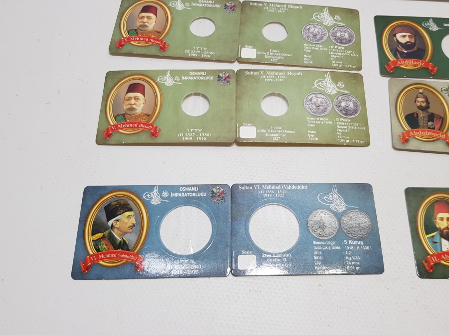 KOLEKSİYONERLER İÇİN ÖZEL YAPILMIŞ PADİŞAH TEMALI PARA KAPAMALARI LOTU