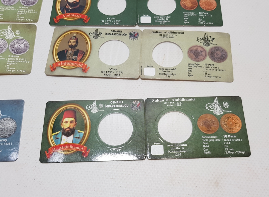 KOLEKSİYONERLER İÇİN ÖZEL YAPILMIŞ PADİŞAH TEMALI PARA KAPAMALARI LOTU