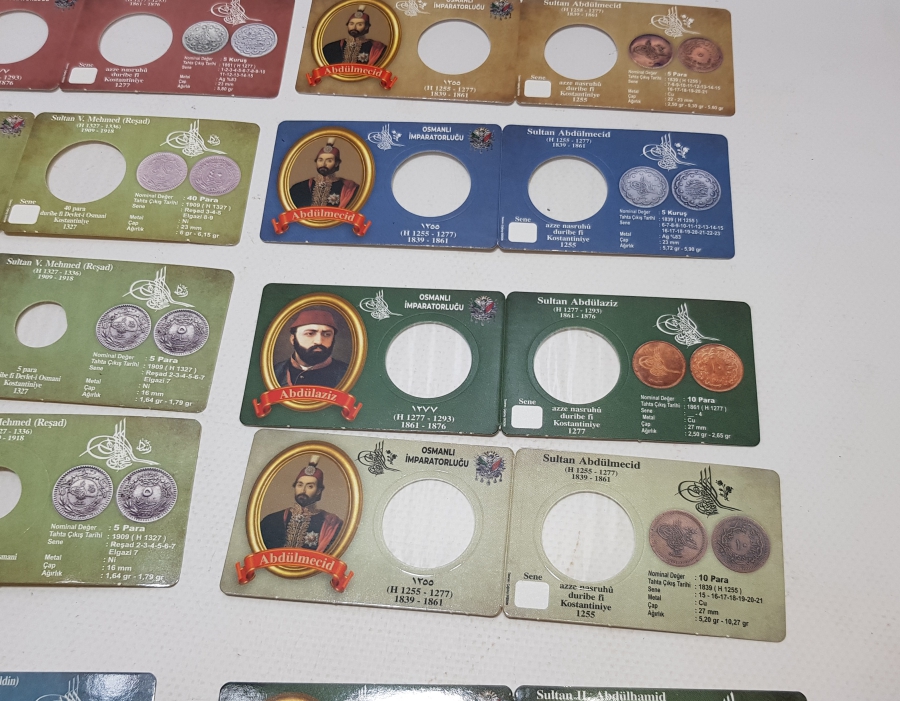 KOLEKSİYONERLER İÇİN ÖZEL YAPILMIŞ PADİŞAH TEMALI PARA KAPAMALARI LOTU
