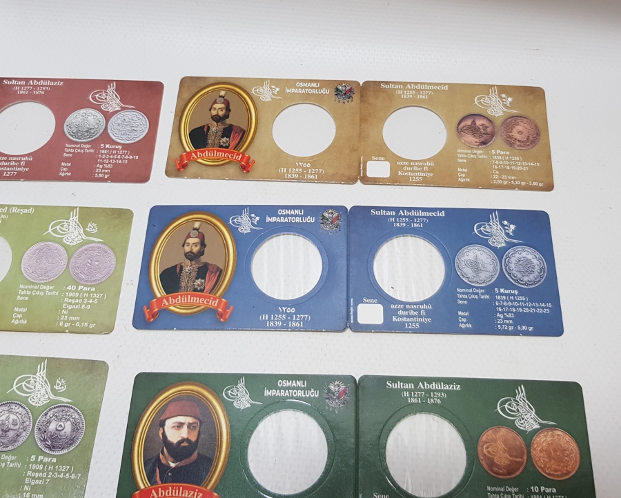 KOLEKSİYONERLER İÇİN ÖZEL YAPILMIŞ PADİŞAH TEMALI PARA KAPAMALARI LOTU
