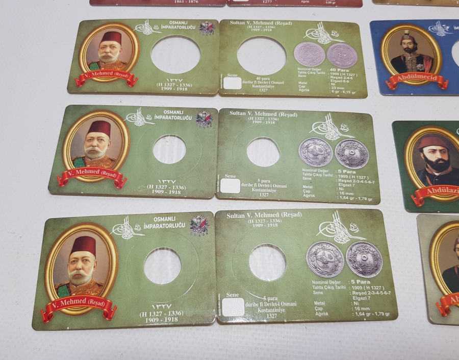 KOLEKSİYONERLER İÇİN ÖZEL YAPILMIŞ PADİŞAH TEMALI PARA KAPAMALARI LOTU