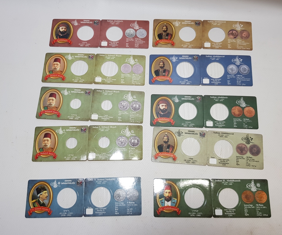 KOLEKSİYONERLER İÇİN ÖZEL YAPILMIŞ PADİŞAH TEMALI PARA KAPAMALARI LOTU