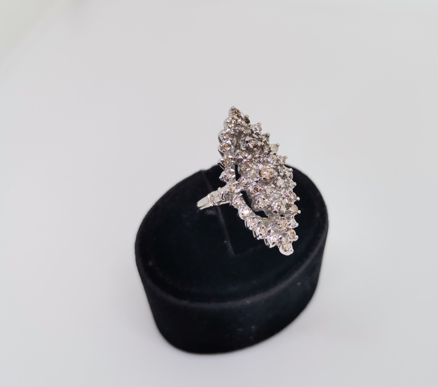 SERPME MEKİK MODELİ PIRLANTA TAŞLI YÜZÜK