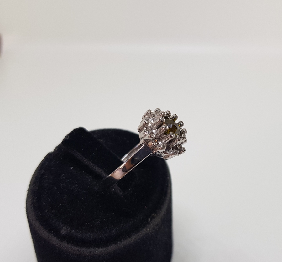 SİTRİN VE PIRLANTA TAŞLI AY MODELİ YÜZÜK