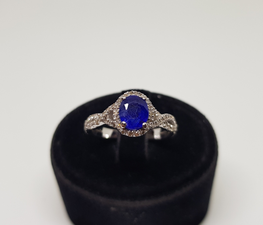 ELİPS MODEL HAS SAFİR VE PIRLANTA TAŞLI YÜZÜK