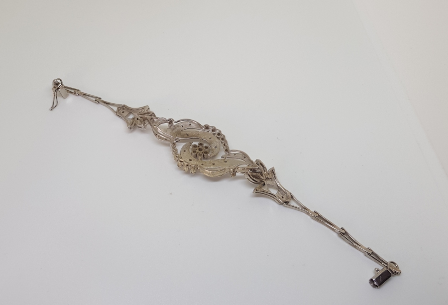 ÇİFT SIRA SALYANGOZ MODEL PIRLANTA TAŞLI BİLEKLİK