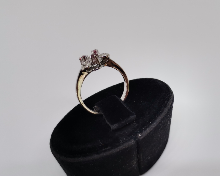 YAKUT VE PIRLANTA TAŞLI KELEBEK MODEL YÜZÜK