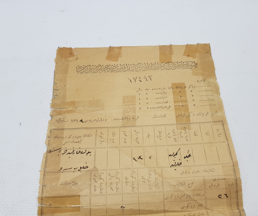 ABDÜLHAMİD HAN DÖNEMİ TEKALİFİ EMRİYYE MAKBUZU