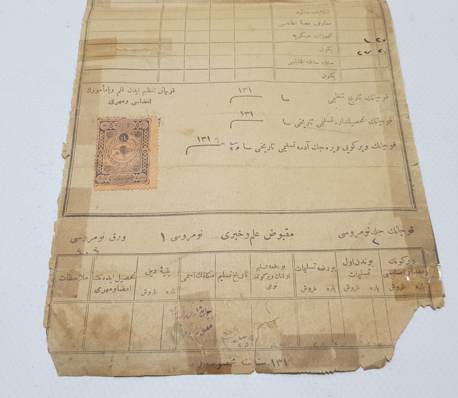 ABDÜLHAMİD HAN DÖNEMİ TEKALİFİ EMRİYYE MAKBUZU