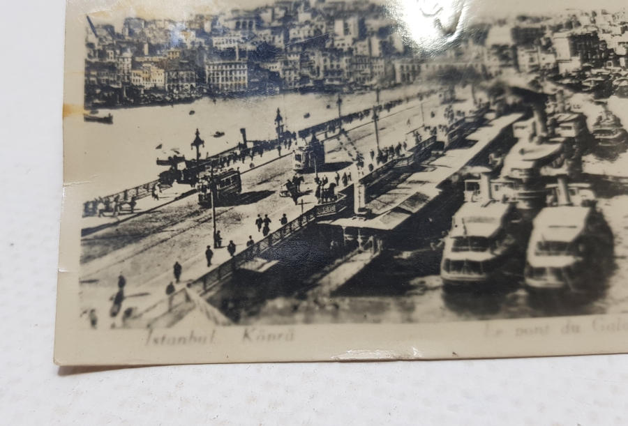 EMİNÖNÜ KÖPRÜSÜ GÖRSELLİ CUMHURİYET BAŞLARI NADİR SİYAH BEYAZ KARTPOSTAL