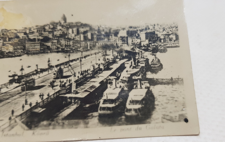 EMİNÖNÜ KÖPRÜSÜ GÖRSELLİ CUMHURİYET BAŞLARI NADİR SİYAH BEYAZ KARTPOSTAL