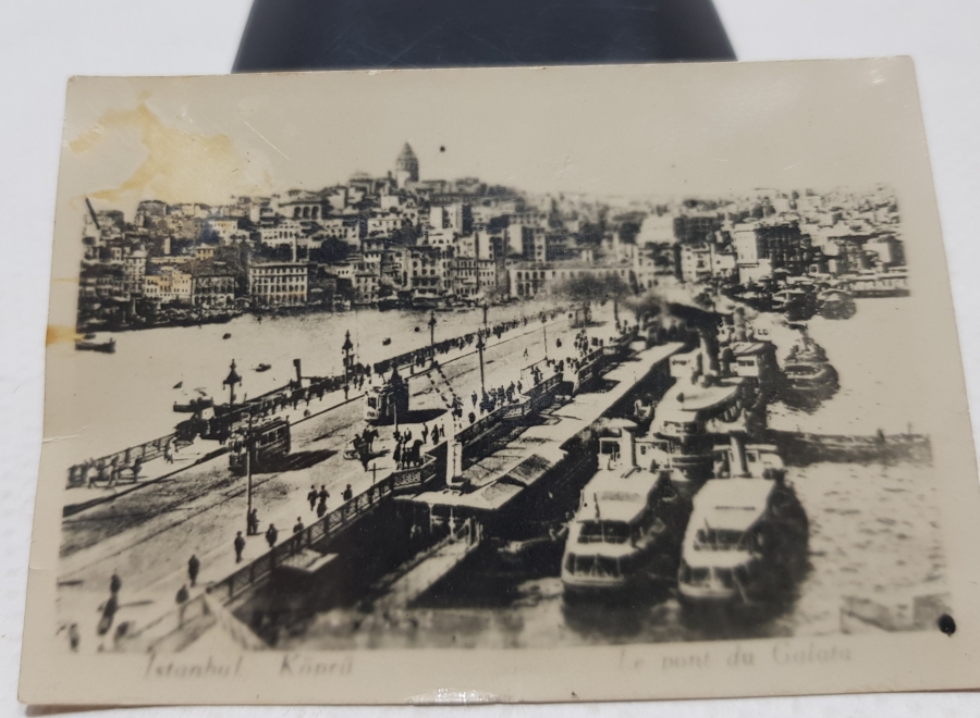 EMİNÖNÜ KÖPRÜSÜ GÖRSELLİ CUMHURİYET BAŞLARI NADİR SİYAH BEYAZ KARTPOSTAL