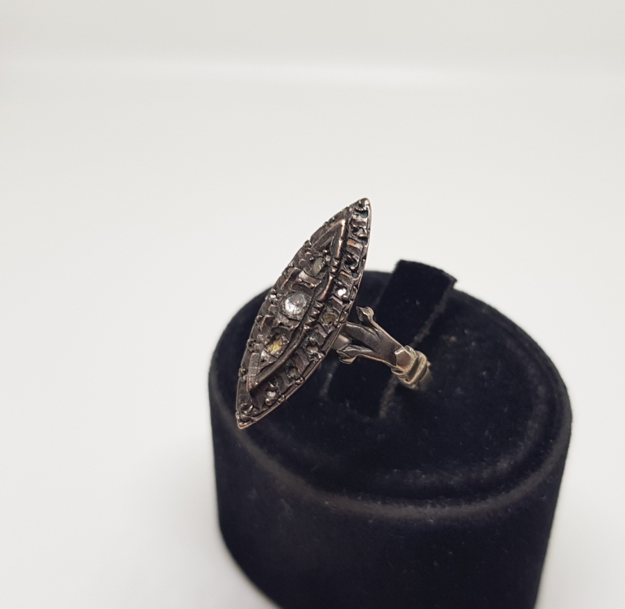 OSMANLI DÖNEMİ ELMAS TAŞLI ALTIN MEKİK YÜZÜK