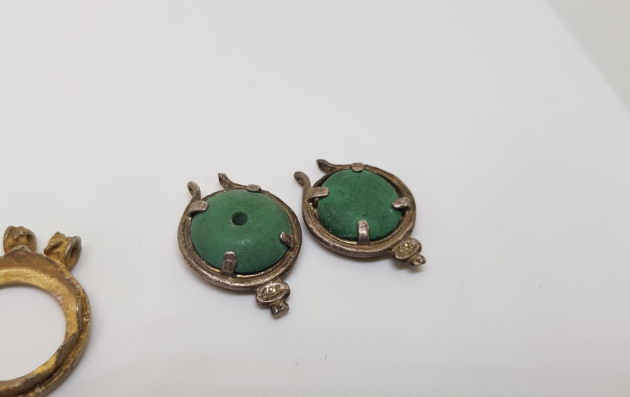 ANTİKA GÜMÜŞ VE ALTIN KAPLAMA KOLYE PARÇALARI