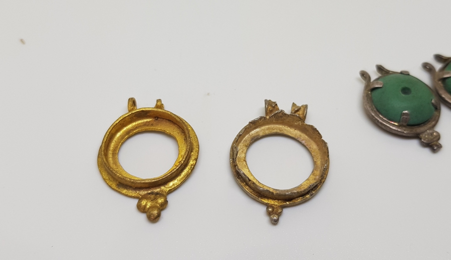 ANTİKA GÜMÜŞ VE ALTIN KAPLAMA KOLYE PARÇALARI