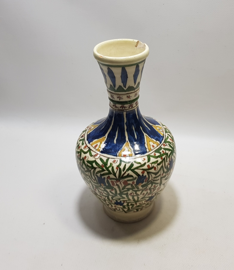 EL BOYAMA USTA İŞİ BÜYÜK BOY ANTİKA KÜTAHYA VAZO