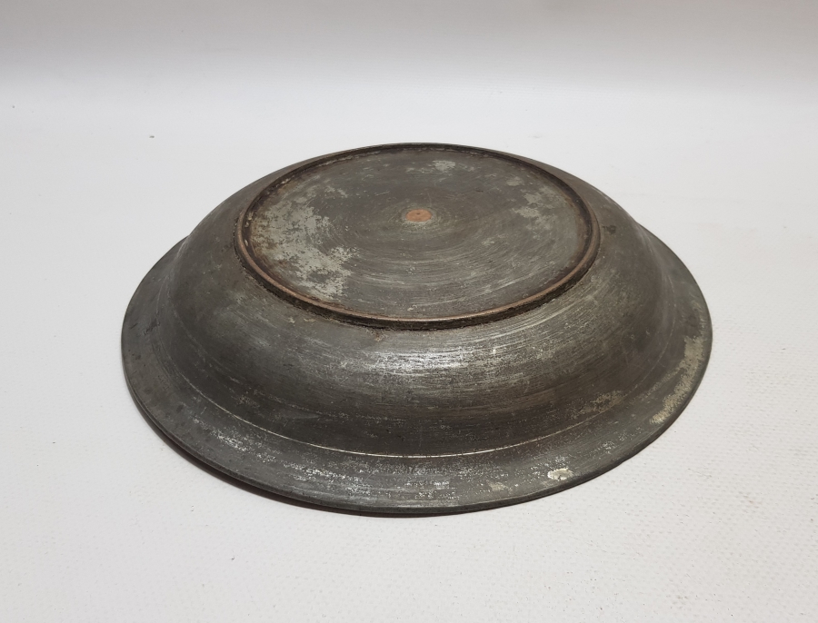 1858 TARİHLİ OSMANLI DÖNEMİ RUMCA YAZILI TUNÇ TABAK - SAHAN