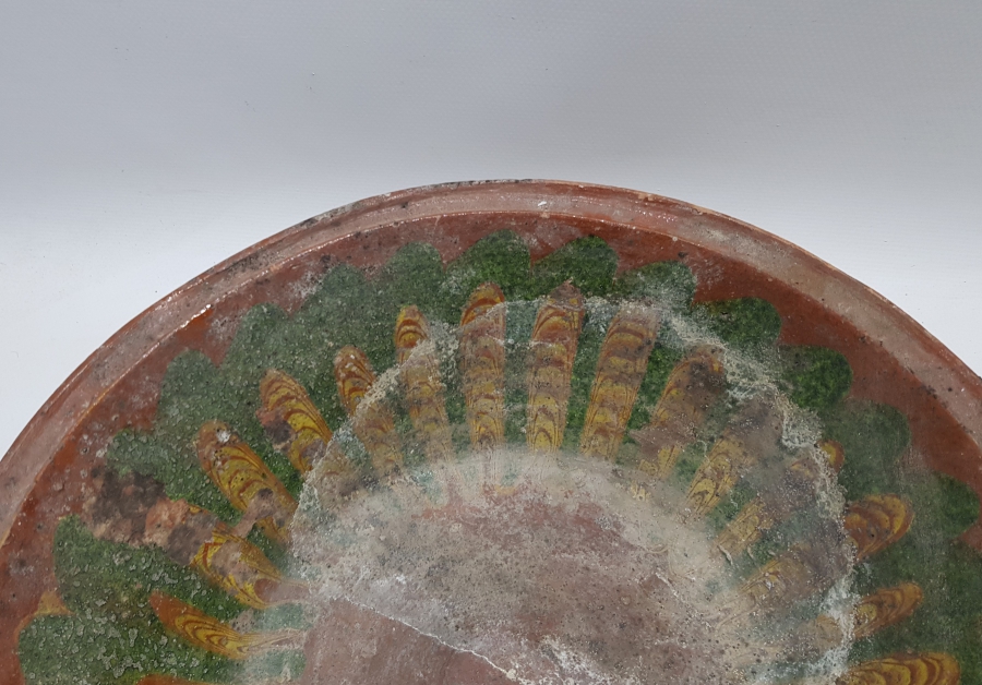OSMANLI DÖNEMİ DEV BOYDA NADİR RENKTE KINIK TABAK