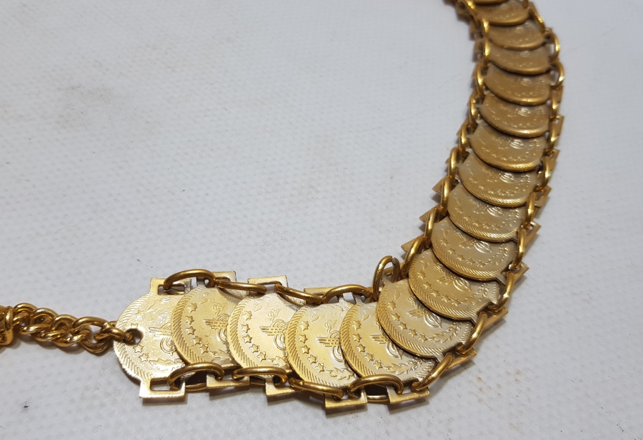 ALTIN KAPLAMA ANTİKA GELİN KEMERİ