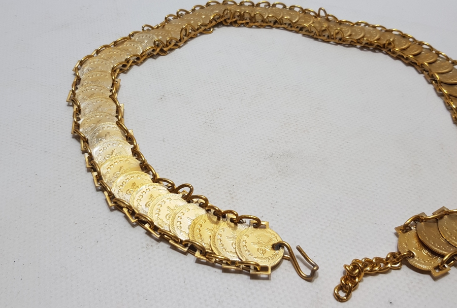 ALTIN KAPLAMA ANTİKA GELİN KEMERİ