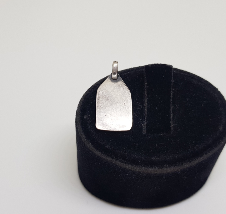 OSMANLI DÖNEMİ ÜZERİ YAZILI GÜMÜŞ KOLYE UCU