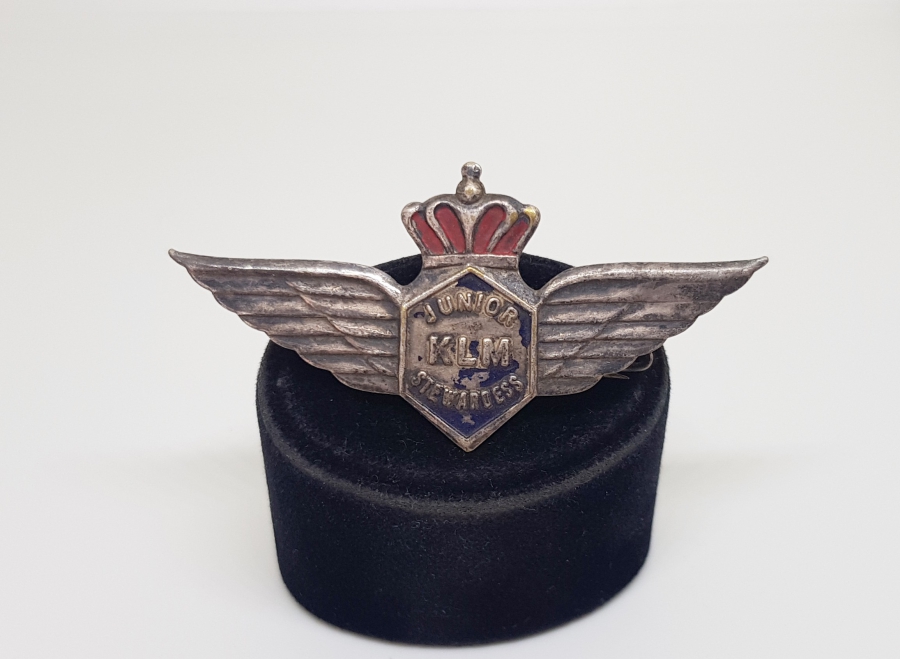 ANTİKA GÜMÜŞ KLM HAVA YOLLARI HOSTES ROZETİ