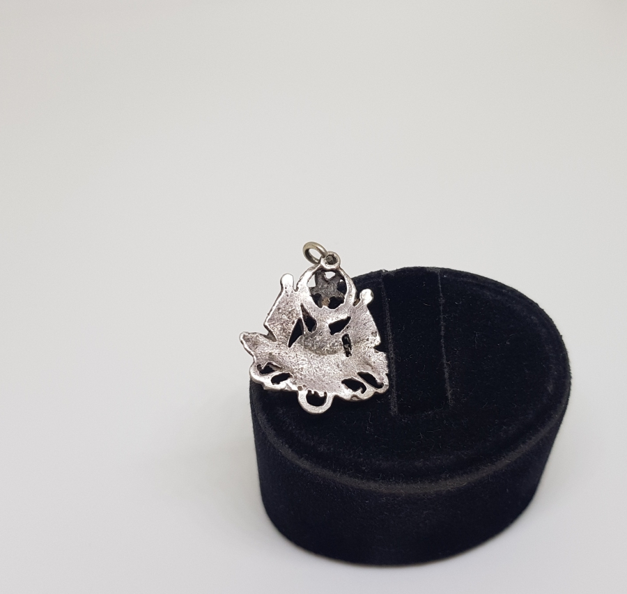 OSMANLI DÖNEMİ MEŞRUTİYET SANCAKLI VE AY YILDIZLI GÜMÜŞ KÖSTEK SALLAMASI - TESPİH PÜSKÜL SALLAMASI