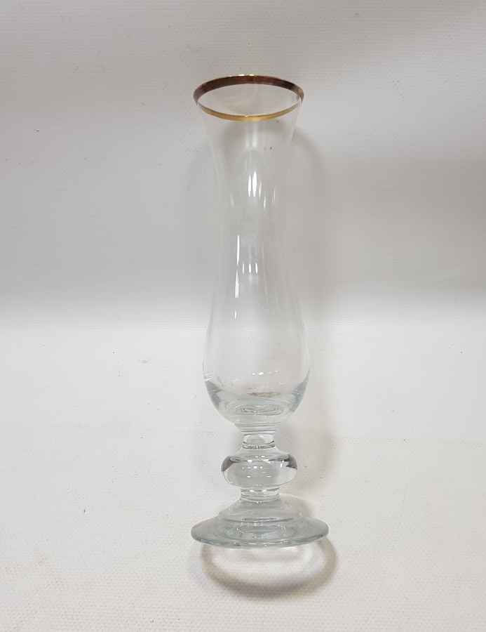 ALTIN VARAKLI ANTİKA GÜL VAZOSU