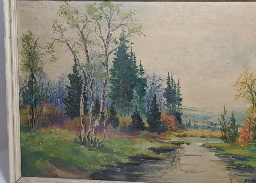 İZMİRLİ MEŞHUR RESSAM ALİ KAR'A AİT TUVAL ÜZERİ YAĞLIBOYA TABLO