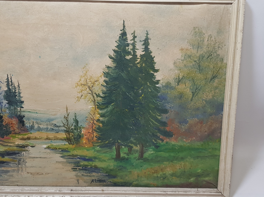 İZMİRLİ MEŞHUR RESSAM ALİ KAR'A AİT TUVAL ÜZERİ YAĞLIBOYA TABLO