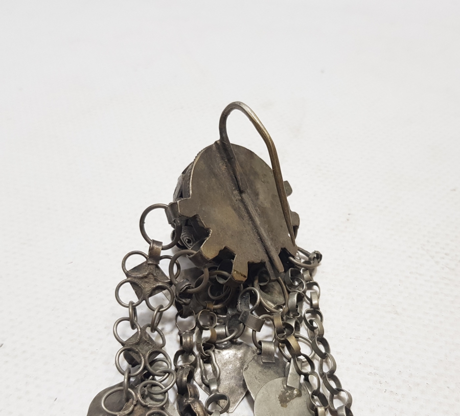 OSMANLI DÖNEMİ NADİR FORMDA GÜMÜŞ GELİN ALINLIĞI