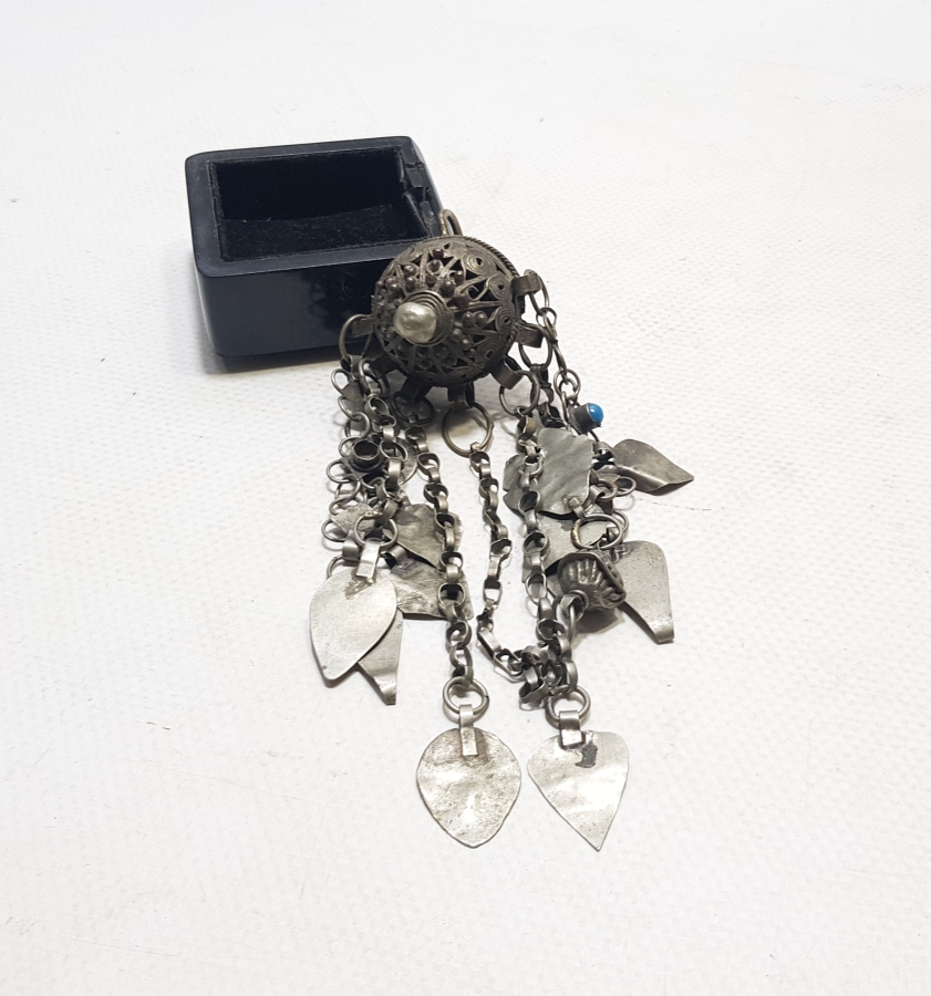 OSMANLI DÖNEMİ NADİR FORMDA GÜMÜŞ GELİN ALINLIĞI