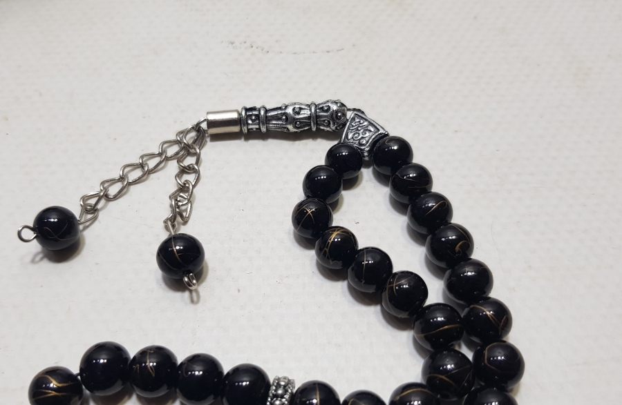 ÜZERLERİ İŞLEMELİ DOĞALTAŞ TESPİH