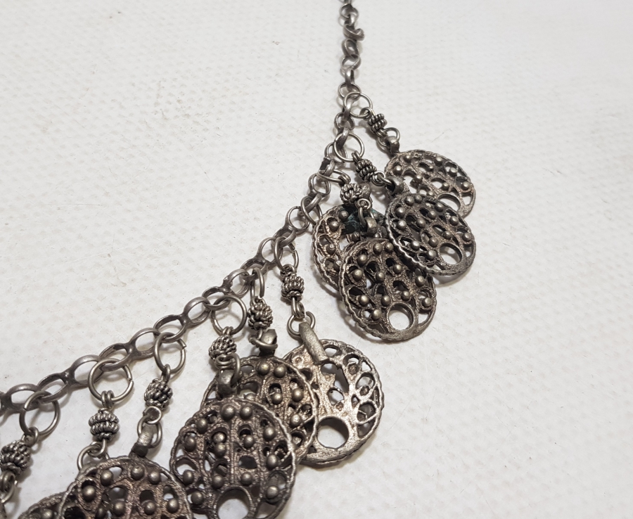 OSMANLI DÖNEMİ TELKARİ İŞÇİLİKLİ GÜMÜŞ GERDANLIK