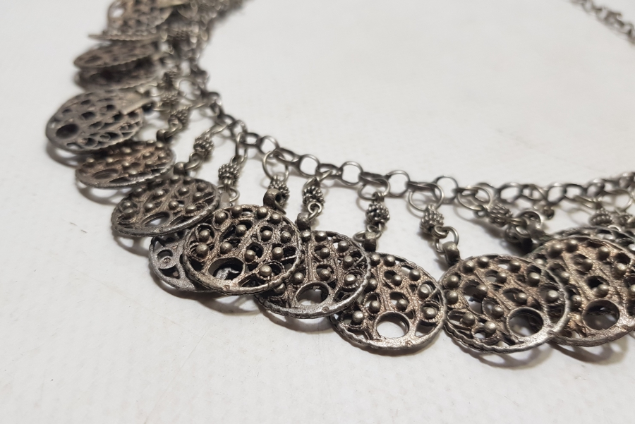 OSMANLI DÖNEMİ TELKARİ İŞÇİLİKLİ GÜMÜŞ GERDANLIK