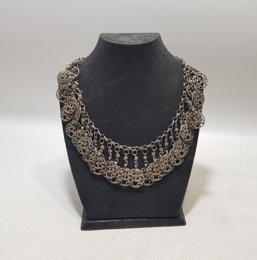 OSMANLI DÖNEMİ TELKARİ İŞÇİLİKLİ GÜMÜŞ GERDANLIK