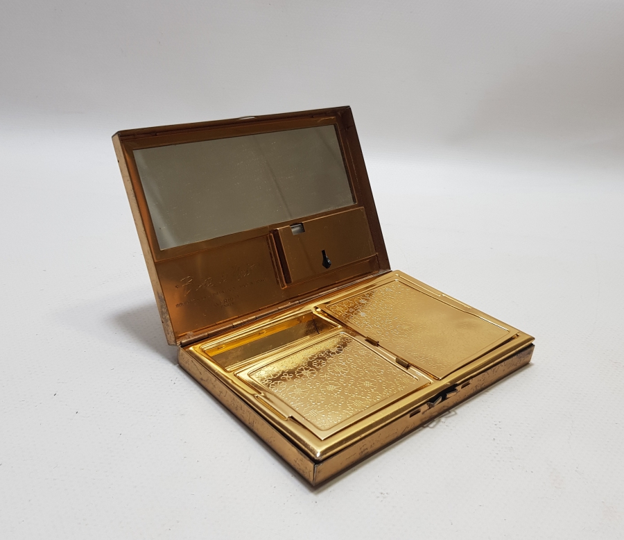 ANTİKA ALTIN KAPLAMA KAPAKLI PUDRALIK - PUDRİYER