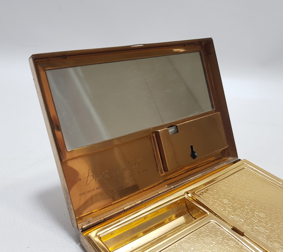 ANTİKA ALTIN KAPLAMA KAPAKLI PUDRALIK - PUDRİYER