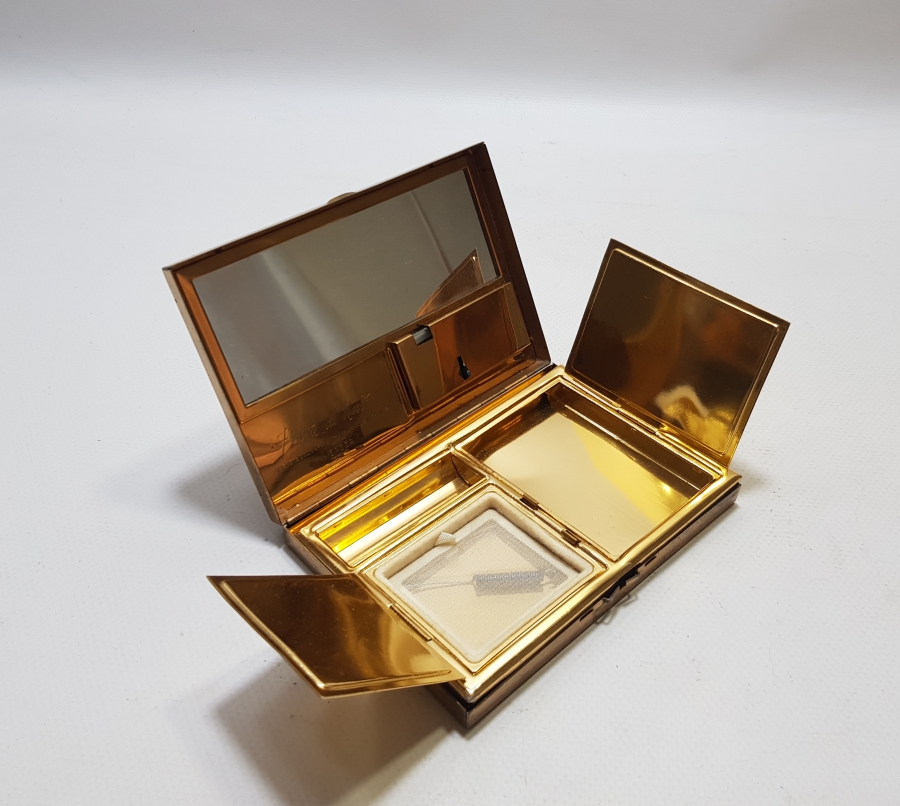 ANTİKA ALTIN KAPLAMA KAPAKLI PUDRALIK - PUDRİYER