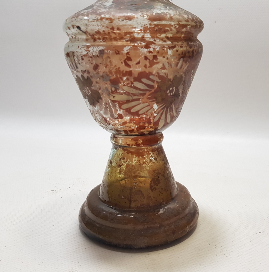 OSMANLI DÖNEMİ EL BOYAMA KUBBELİ MODEL GAZ LAMBASI