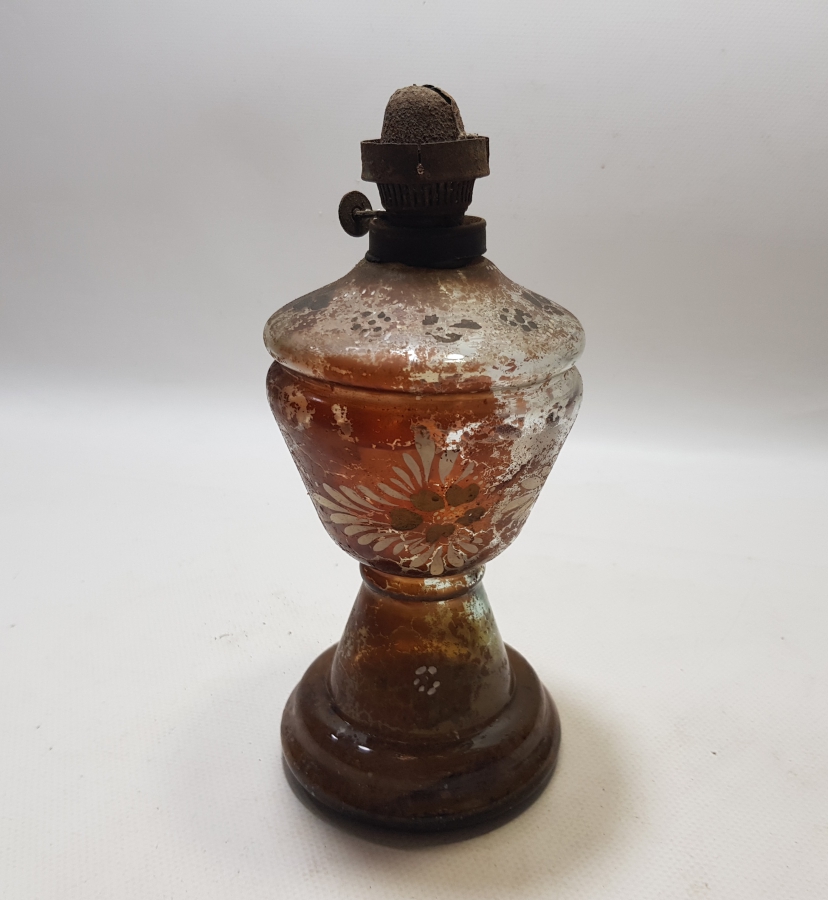 OSMANLI DÖNEMİ EL BOYAMA KUBBELİ MODEL GAZ LAMBASI